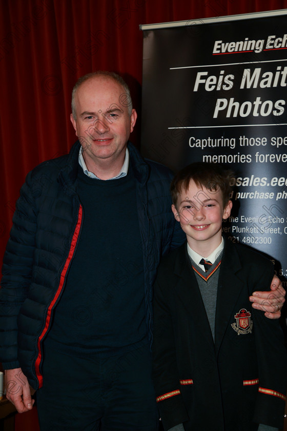 Feis06022018Tue20 
 20
Performer Tom Hannon from Wellington Road with his dad Kieran Hannon.
 Instrumental Music Class: 205: Brass Solo 12 Years and Under Feis Maitiú 92nd Festival held in Fr. Mathew Hall. EEjob 05/02/2018 Picture: Gerard Bonus.