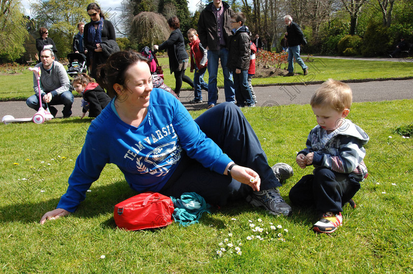 RM Titanic-8101504 
 Linda and Jake Long, Fairhill, enjoying the sunshine at the official unveiling of the Titanic memorial stone monument in Fitzgerald's Park. 
Picture: Richard Mills