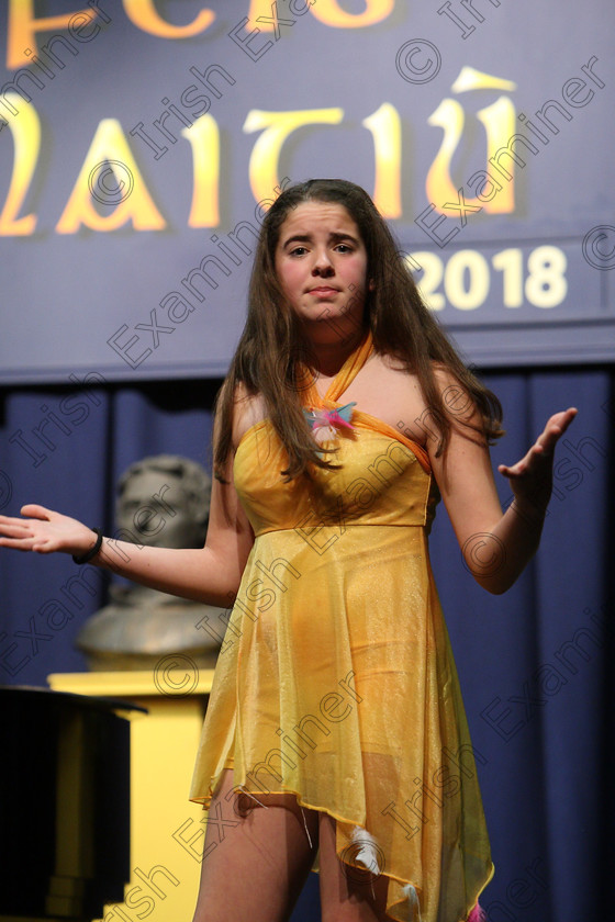 Feis08032018Thu02 
 2
Danielle Brennan performing “Colours of the Wind” from Pocahontas.
 Singing and School Choirs Class: 112: “The C.A.D.A. Perpetual Trophy” Solo Action Song 14 Years and Under Section 2 Feis Maitiú 92nd Festival held in Fr. Mathew Hall. EEjob 06/03/2018 Picture: Gerard Bonus.