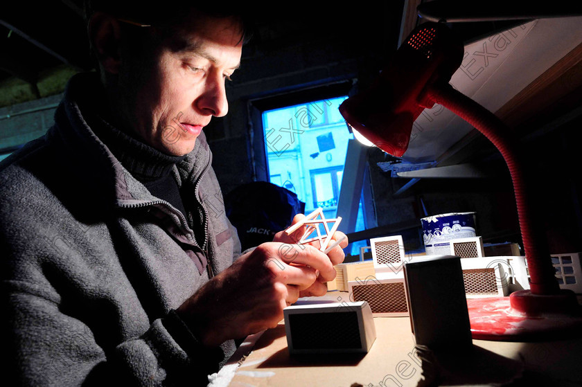 1377032 
 NEWS 19/01/2012 Zoltan Panka working on some of the smaller details on his 16ft model of the Titanic.
Picture Denis Scannell 
 Keywords: DENIS SCANNELL