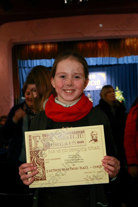 Feis12032018Mon46 
 46
3rd place Tara Goulding from Ballincollig.
 Speech and Drama Class: 365: Solo Verse Speaking Girls 10 Years and Under Section 4 Feis Maitiú 92nd Festival held in Fr. Mathew Hall. EEjob 12/03/2018 Picture: Gerard Bonus