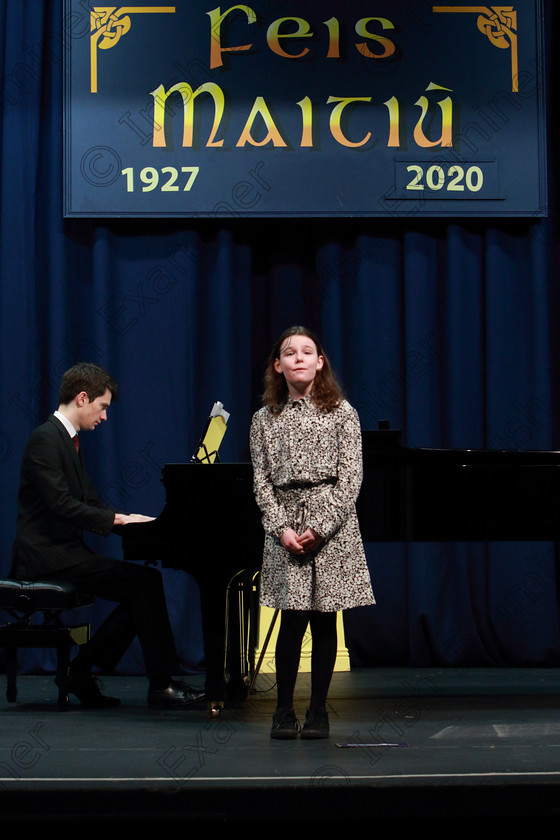 Feis07022020Fri07 
 7
Third Place for Roisín O’Shea from Rosscarbery performing.

Class:54: Vocal Girls Solo Singing 11 Years and Under

Feis20: Feis Maitiú festival held in Father Mathew Hall: EEjob: 07/02/2020: Picture: Ger Bonus.