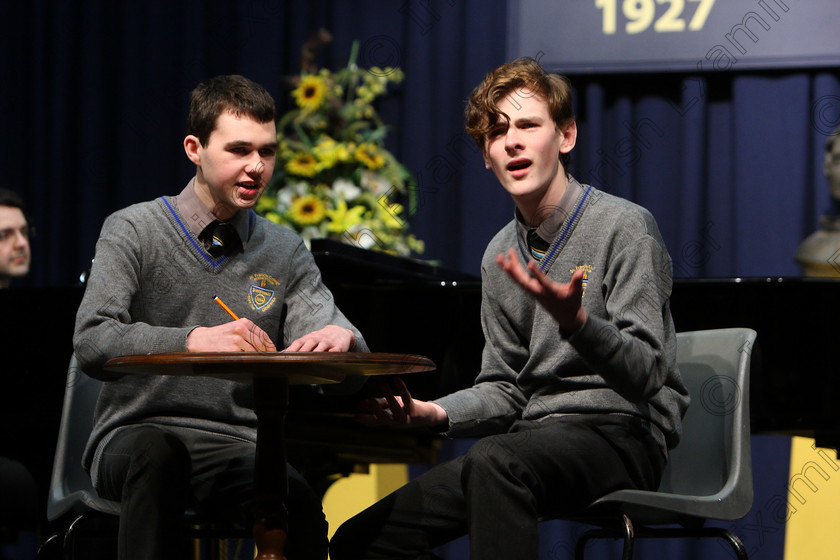 Feis05032018Mon63 
 61~63
Duo James Atchison and Oisín O’Sullivan from Rochestown College accompanied by Tom Doyle. 
 Singing and School Choirs Class: 95: Vocal Duets 18 Years and Under –Confined Feis Maitiú 92nd Festival held in Fr. Mathew Hall. EEjob 05/03/2018 Picture: Gerard Bonus