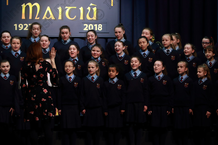 Feis12042018Thu11 
 7~11
Scoil Aiseiri Chríost singing “Little Spanish Town” and “Feed the Birds” Conducted by Tara O’Sullivan.
 Singing Class: 84: “The Sr. M. Benedicta Memorial Perpetual Cup” Primary School Unison Choirs Section 1 Feis Maitiú 92nd Festival held in Fr. Mathew Hall. EEjob 28/03/2018 Picture: Gerard Bonus