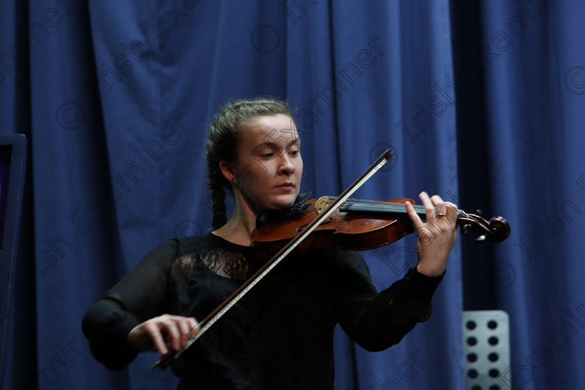 Feis05022018Mon12 
 12
Louise Greally from Carrigaline giving a 3rd place performance.
 Instrumental Music Class: 239: Violin Solo14 Years and Under Feis Maitiú 92nd Festival held in Fr. Matthew Hall. EEjob 05/02/2018 Picture: Gerard Bonus.