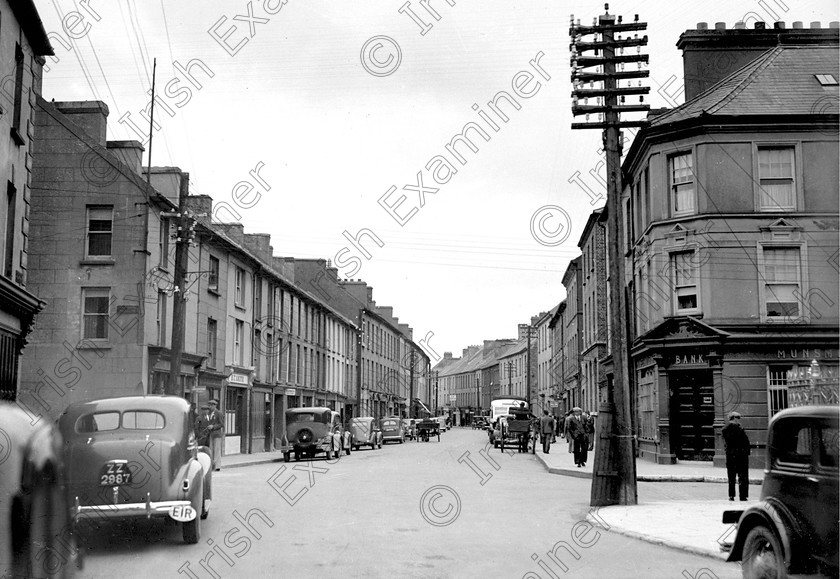 clonakilty2bwhires 
 For 'READY FOR TARK' 
Main Street, Clonakilty, Co. Cork in May 1938. Ref. 371C Old black and white towns west cork