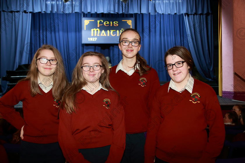 Feis26022020Wed32 
 32
Monika McCarthy, Libby O’Sullivan, Erika O’Donoghue and Essie Tobin from Loreto 1st Year Choir A.

Class:83: “The Loreto Perpetual Cup” Secondary School Unison Choirs

Feis20: Feis Maitiú festival held in Father Mathew Hall: EEjob: 26/02/2020: Picture: Ger Bonus.