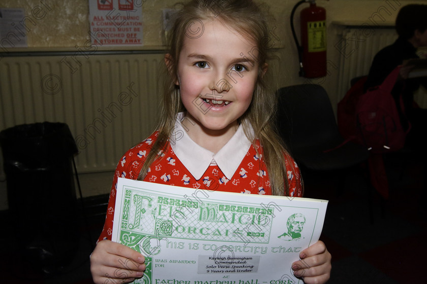 Feis25032018Sun83 
 83
Kayleigh Bermingham from Rathcormac commended in Speech and Drama Class: 366: Solo Verse Speaking Girls 9 Years and Under Section 5 Feis Maitiú 92nd Festival held in Fr. Mathew Hall. EEjob 25/03/2018 Picture: Gerard Bonus