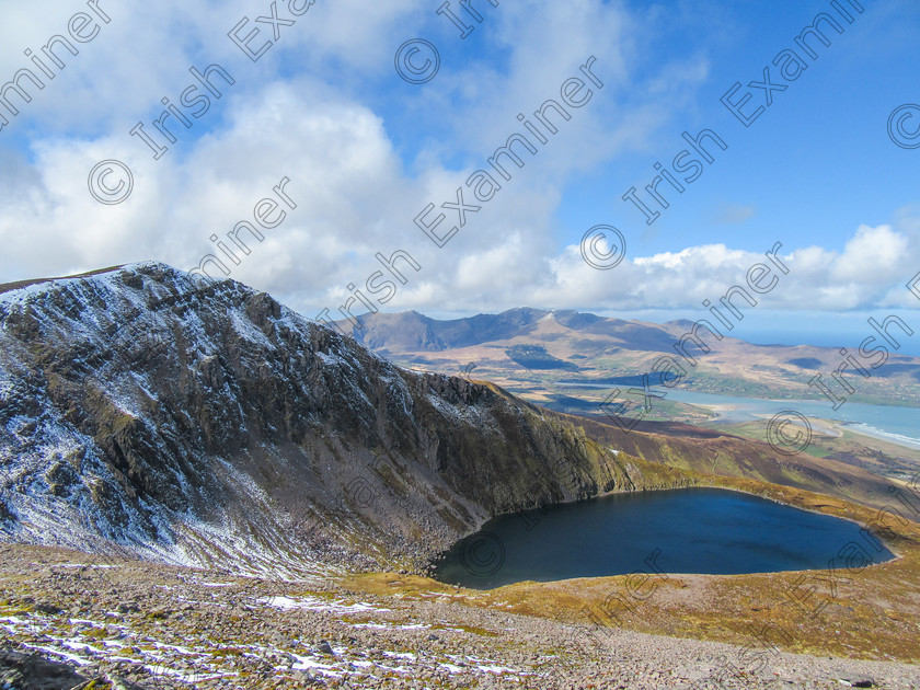 Maharees & Brandon from Beenoskee-2803 
 A snow capped Brandon mountain range taken from Beenoskee mountain in West Kerry by Noel O Neill in March 2016 
 Keywords: Glanteenassig, Landscape, Mary Deane, Mary Kiernan, Stradbally, beenoskee, snow