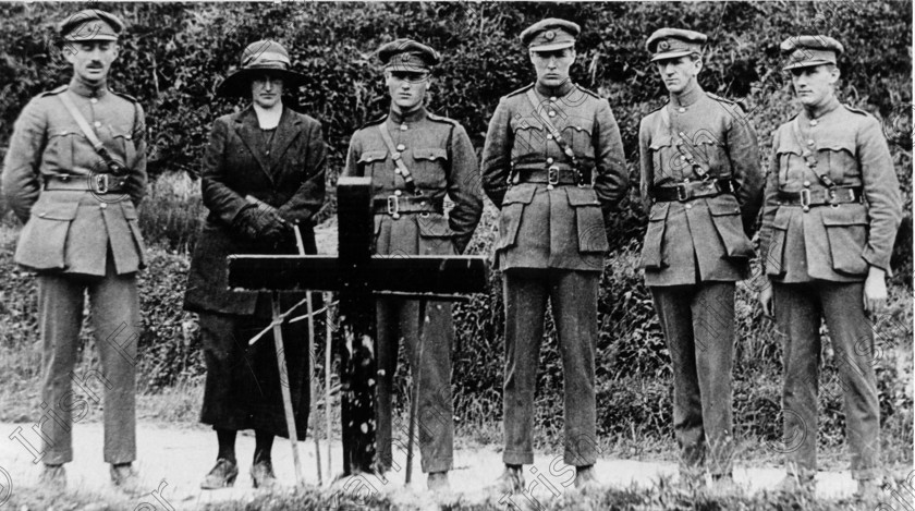 michael collins 1 
 Unveiling of a commemerative cross in honour of Michael Collins at Beal Na Bleath.
Pictured Michael Collins' sister Mrs. Powell.
Published in The Cork Examiner June 22, 1923. MICHAEL COLLINS BLACK AND WHITE PICS 02 COMMEMORATIONS 02 IRISH HISTORY 02