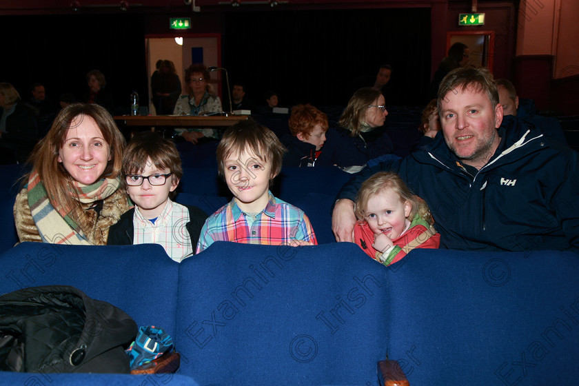 Feis24022018Sat59 
 59
Performer Jamie Lane from Glanmire with his with his family Sarah Morey, Penny, Daragh and Derek.
 Speech and Drama Class: 381: Solo Verse Speaking Boys 8 Years and Under Section 2 Feis Maitiú 92nd Festival held in Fr. Mathew Hall. EEjob 24/02/2018 Picture: Gerard Bonus.