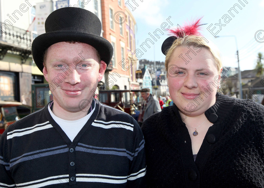 JH Cobh Car Show 11 
 ECHO NEWS: 14/04/2012; Adrian Walsh and Lynn Darragh, both from Midleton, at a special veteran Vintage and Classic Car show and run in Cobh during commemorations to mark the 100th anniversary of the sinking of RMS Titanic. Picture; John Hennessy (Further Info, Dick O'Brien, Cobh Classic Car Club, 086 1255709)