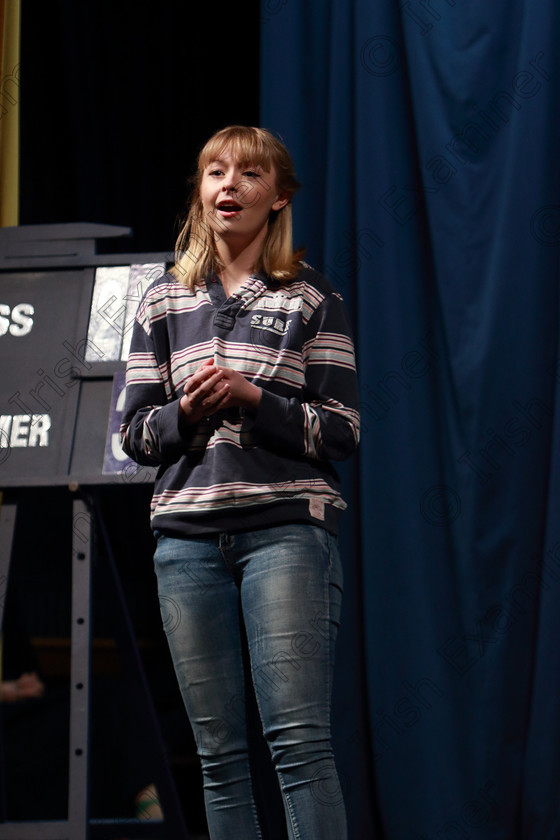 Feis05032019Tue44 
 43~44
Eve Crowley from Clonakilty singing “I’m A Part of That” from The Last Five Years.

Class: 23: “The London College of Music and Media Perpetual Trophy”
Musical Theatre Over 16Years Two songs from set Musicals.

Feis Maitiú 93rd Festival held in Fr. Mathew Hall. EEjob 05/03/2019. Picture: Gerard Bonus