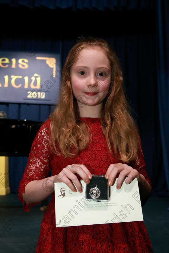 Feis07022018Wed13 
 13
Silver Medallist Georgina Ellen Hynes McLaughlin from Wilton.
 Instrumental Music Class: 167: Piano Solo8 Years and Under Feis Maitiú 92nd Festival held in Fr. Mathew Hall. EEjob 05/02/2018 Picture: Gerard Bonus.