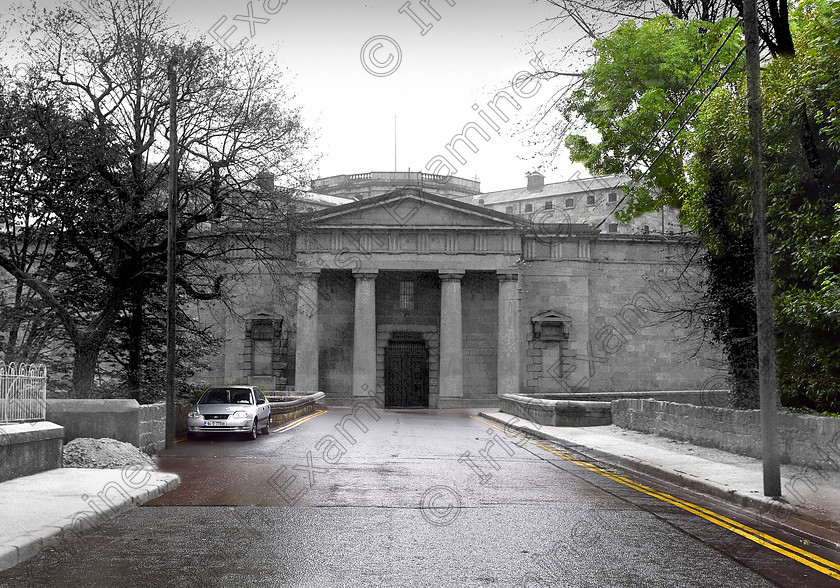 Cork-Cityb2-mix-hires 
 For 'READY FOR TARK'
Frontage of the old Cork County Jail, off Western Road, Cork in May 1934. Ref. 935B Old black and white jails gaols gaol prison prisons