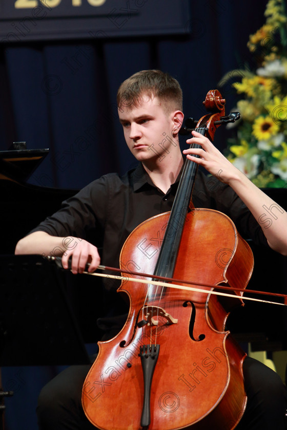 Feis0602109Wed29 
 27~29
Jack Ryan from Carrigaline playing Beethovan’s Cello Sonata No. 4 orchestra provided by Denise Crowley.

Class: 247: “The Rotary Club of Cork Perpetual Cup” Violoncello Solo Senior (a) Debussy –Prologue, 1stmvt. from Sonata. (b) Contrasting piece not to exceed 5 minutes.

Feis Maitiú 93rd Festival held in Fr. Matthew Hall. EEjob 06/02/2019. Picture: Gerard Bonus