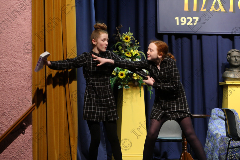 Feis22022018Thu47 
 46~47
Cerys Cash Team performing “Miss Polly’s Home for Juvenile Offenders”. 
 Speech and Drama Classes: 310: “The Peg Hallahan Perpetual Trophy” Dramatic Duo 14 Years and Under Feis Maitiú 92nd Festival held in Fr. Mathew Hall. EEjob 22/02/2018 Picture: Gerard Bonus.