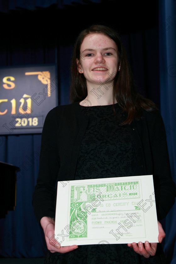 Feis01022018Thu24 
 24
Highly Commended Alice O’Sullivan.
 Instrumental Music Class: 213: “The Daly Perpetual Cup”
Woodwind 14Years and Under. Feis Maitiú 92nd Festival held in Fr. Matthew Hall. EEjob 01/02/2018 Picture: Gerard Bonus.