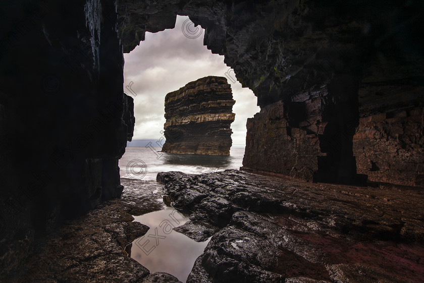 20150503 dsm 1309m 
 Dun Briste sea stack photographed from the cave on the bottom of Down Patrick Head cliff County Mayo