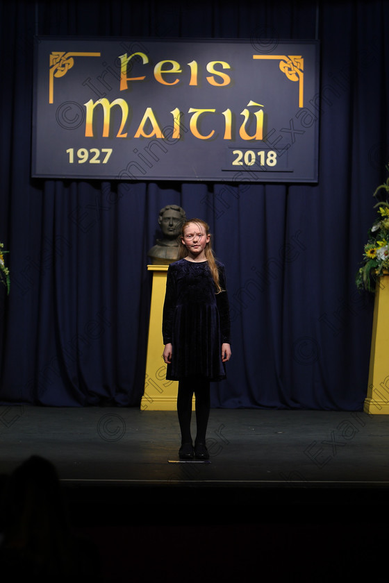 Feis12032018Mon32 
 32
Slaney O’Brien reciting her poem
 Speech and Drama Class: 365: Solo Verse Speaking Girls 10 Years and Under Section 4 Feis Maitiú 92nd Festival held in Fr. Mathew Hall. EEjob 12/03/2018 Picture: Gerard Bonus