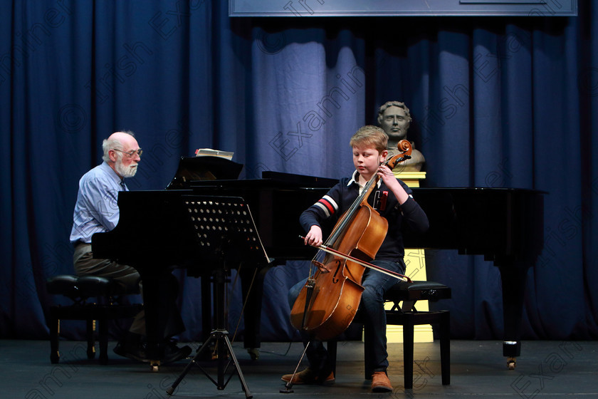 Feis30012020Thurs31 
 31
James O’Riordan from Aherla performing accompanied by Colin Nicholls.

Class: 250: Violoncello Solo 12 Years and Under; Smetana – Vltava Feis20: Feis Maitiú festival held in Fr. Mathew Hall: EEjob: 30/01/2020: Picture: Ger Bonus.