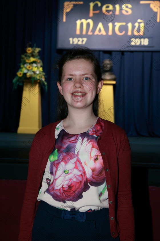 Feis26022018Mon02 
 2
Performer Lucy Dorney from Ballincollig.
 Speech and Drama Class: 364: Solo Verse Speaking Girls 11 Years and Under Section 2 Feis Maitiú 92nd Festival held in Fr. Mathew Hall. EEjob 26/02/2018 Picture: Gerard Bonus.