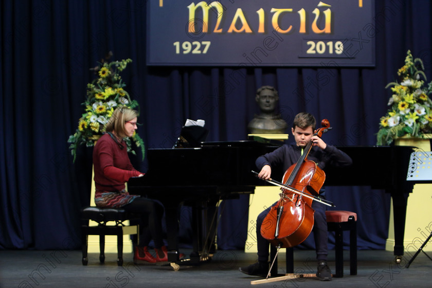 Feis01022019Fri28 
 28
Liam Hunka from Co Clare giving a winning performance Accompanied by his mother Diane Hunka.

Class: 250: Violoncello Solo 12 Years and Under (a) Grieg – Norwegian Dance, from Classical & Romantic Pieces (Faber) (b) Contrasting piece not to exceed 3 minutes

Feis Maitiú 93rd Festival held in Fr. Matthew Hall. EEjob 01/02/2019. Picture: Gerard Bonus