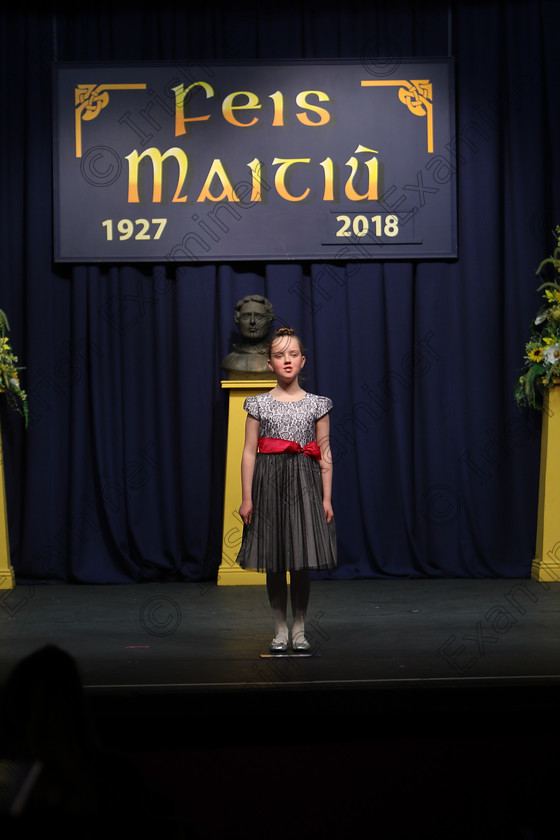 Feis12032018Mon40 
 40
Performer Ciara O’Connor from Whitechurch reciting her poem for third place
 Speech and Drama Class: 365: Solo Verse Speaking Girls 10 Years and Under Section 4 Feis Maitiú 92nd Festival held in Fr. Mathew Hall. EEjob 12/03/2018 Picture: Gerard Bonus