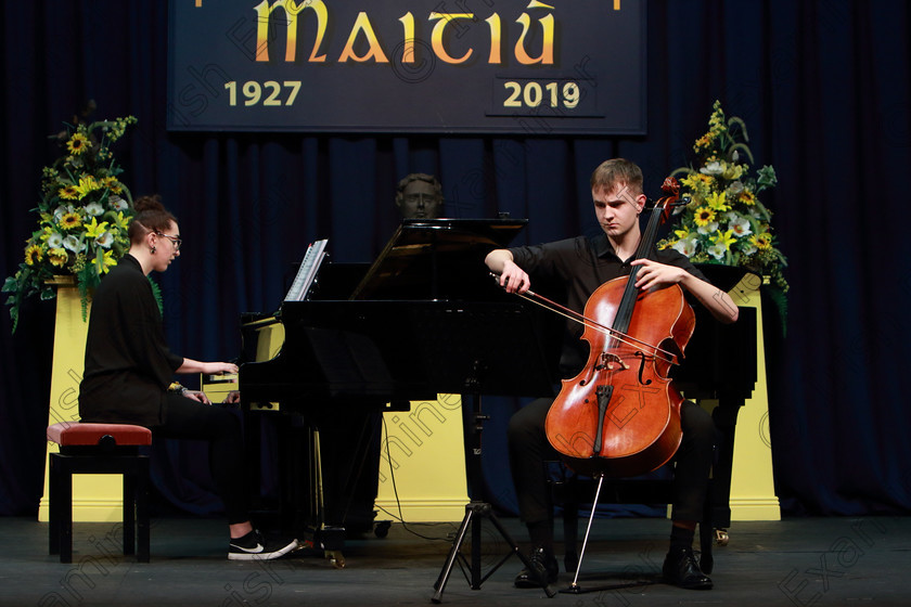 Feis0602109Wed28 
 27~29
Jack Ryan from Carrigaline playing Beethovan’s Cello Sonata No. 4 orchestra provided by Denise Crowley.

Class: 247: “The Rotary Club of Cork Perpetual Cup” Violoncello Solo Senior (a) Debussy –Prologue, 1stmvt. from Sonata. (b) Contrasting piece not to exceed 5 minutes.

Feis Maitiú 93rd Festival held in Fr. Matthew Hall. EEjob 06/02/2019. Picture: Gerard Bonus