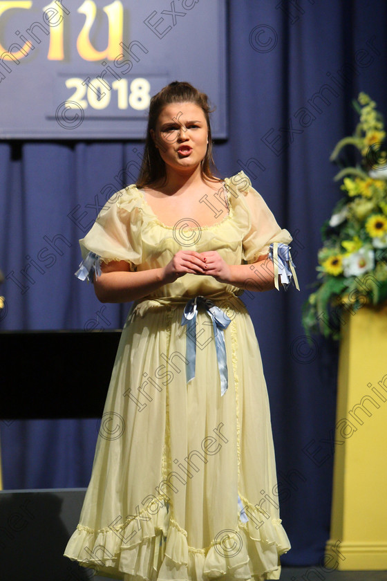 Feis26032018Mon76 
 75~76
Niamh Dorney from Courtbrack singing “I could have Danced All Night” from My Fair Lady
 Speech and Drama Class: 111: “The Edna McBirney Memorial Perpetual Cup” Solo Action Song 16 Years and Under Section 1 An action song of own choice Feis Maitiú 92nd Festival held in Fr. Mathew Hall. EEjob 26/03/2018 Picture: Gerard Bonus