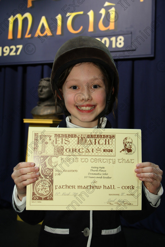 Feis14032018Wed34 
 34
3rd place Aisling Hyde for her performance of “Emily The Resident Ghost”.
 Speech and Drama Class: 328: “The Fr. Nessan Shaw Memorial Perpetual Cup” Dramatic Solo 10 Years and Under Section1Feis Maitiú 92nd Festival held in Fr. Mathew Hall. EEjob 14/03/2018 Picture: Gerard Bonus.