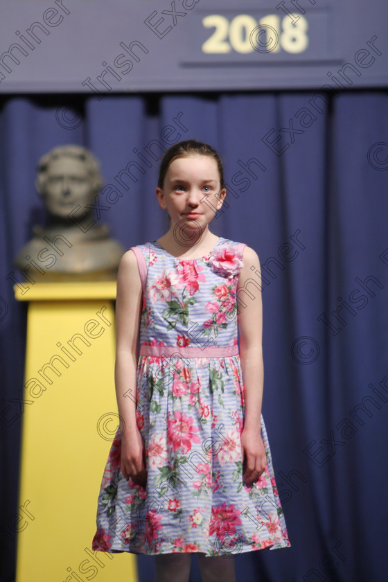 Feis25032018Sun10 
 10
Bríd O’Brien giving a Commended performance.
 Speech and Drama Class: 365: Solo Verse Speaking Girls 10 Years and Under Section 5 Feis Maitiú 92nd Festival held in Fr. Mathew Hall. EEjob 25/03/2018 Picture: Gerard Bonus