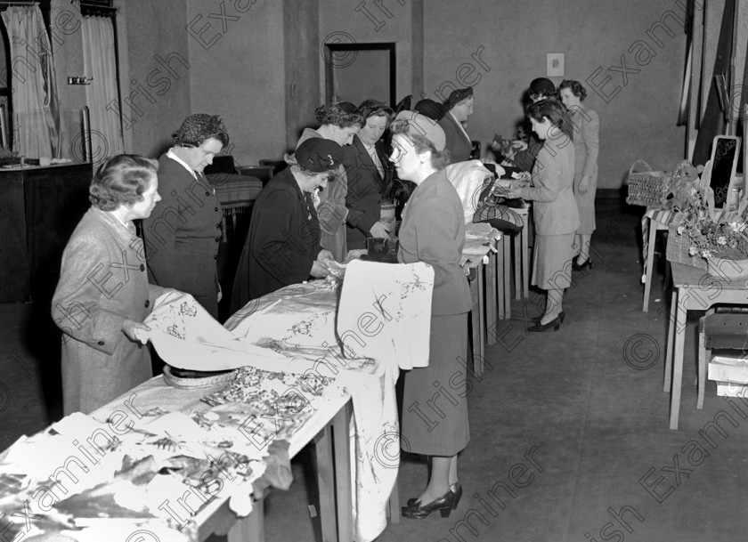 1191012 
 I.C.A. sale of work at the Capitol Cinema, Cork 29/4/1954 Ref. 640G Irish Countrywomen's Association old black and white